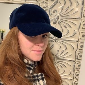 Zara midnight blue velvet baseball cap